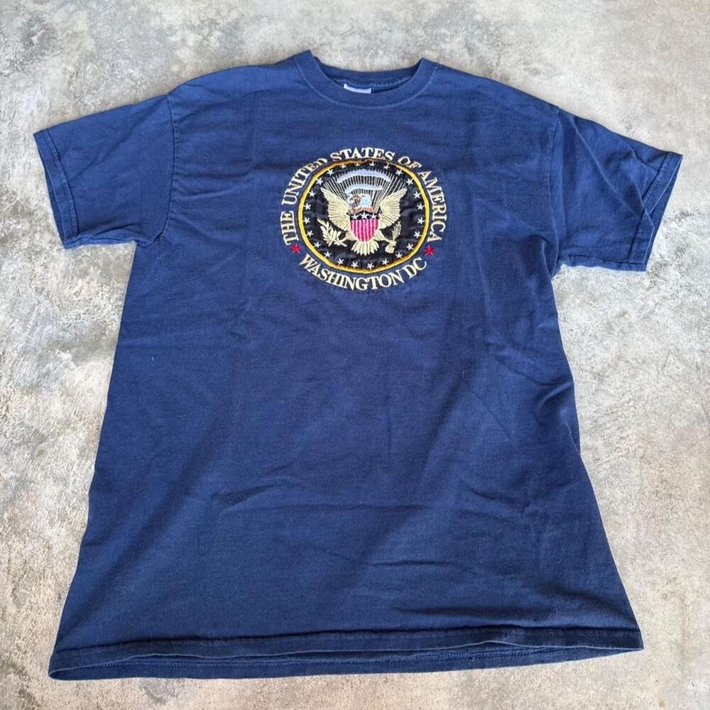 Vintage 90s USA Washington DC Cotton T-Shirt with Presidential Seal Graphic